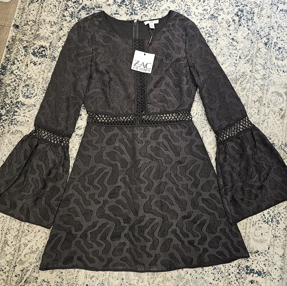 ZAC Zac Posen Zanya Long Sleeve Jacquard Cocktail Dress - Picture 2 of 9